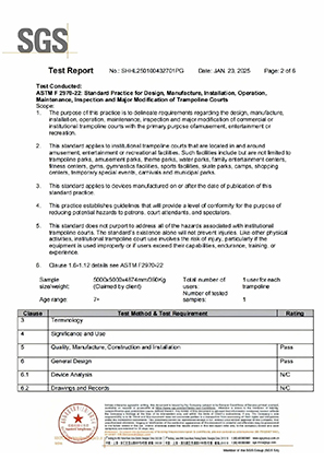 trampoline courts Test Report